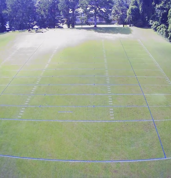 new line markings on football field