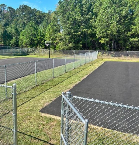 Coweta County Parks basketball court with no line markings