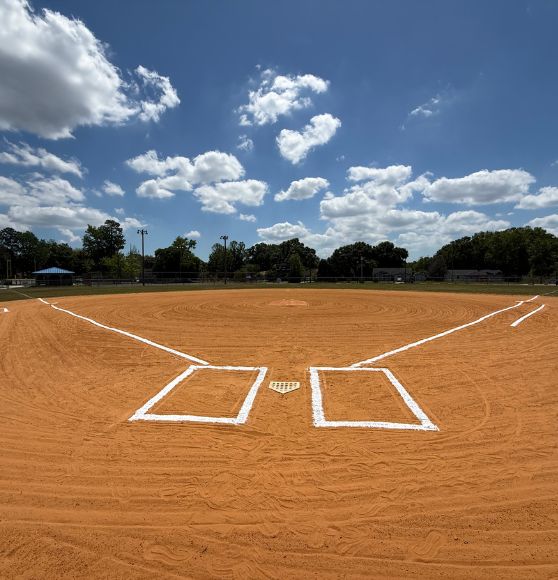 baseball field freshly painted