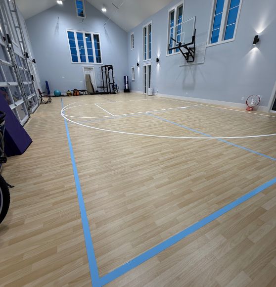 Private Residence gymnasium during painting process