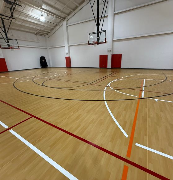 basketball court striping for Salvation Army gym