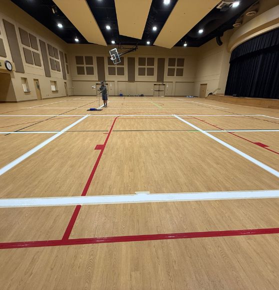 Deerwood Baptist Church gymnasium freshly painted