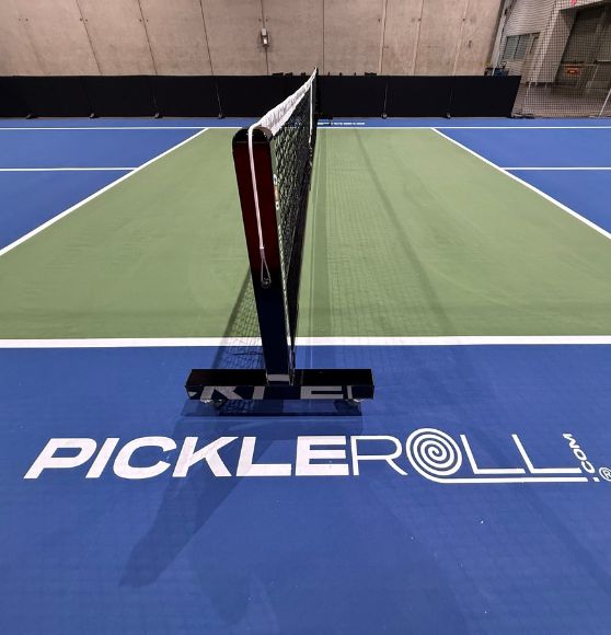 pickleball court freshly painted for Athletic Business Show 2025