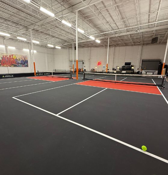pickleball court striping for Dallas Flash “Fight Club” freshly painted