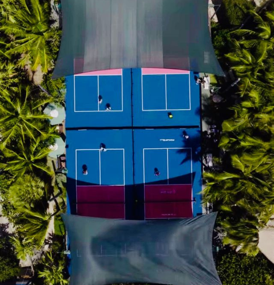 Pickeball Court Striping for Necker Island Pickeball Forum in British Virgin Island, FIELD OPS Jacksonville