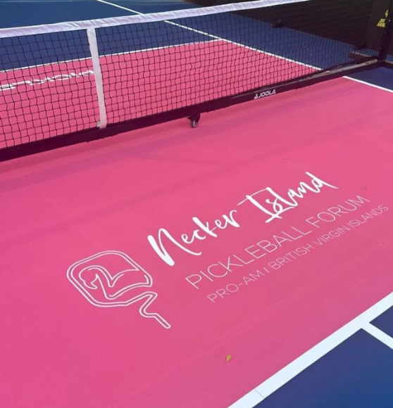 Pickeball Court Striping for Necker Island Pickeball Forum in British Virgin Island