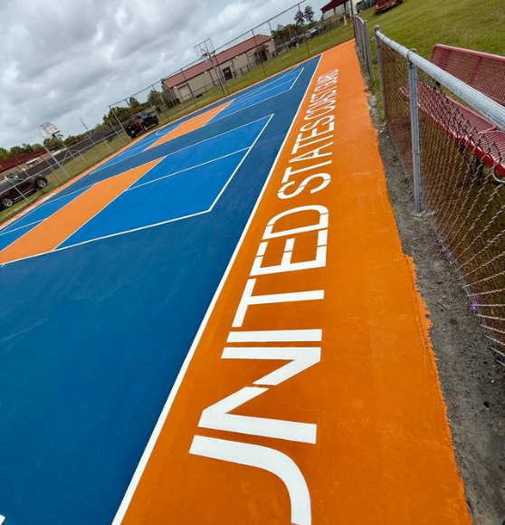 Court Striping Work for United States Coast Guard in Savannah, GA