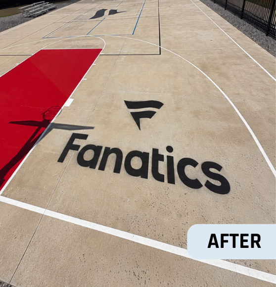 After Court Striping Project for Fanatics HQ in Jacksonville, FL