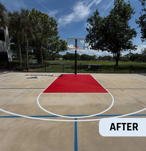 After Court Striping Work for Fanatics HQ in Jacksonville, FL