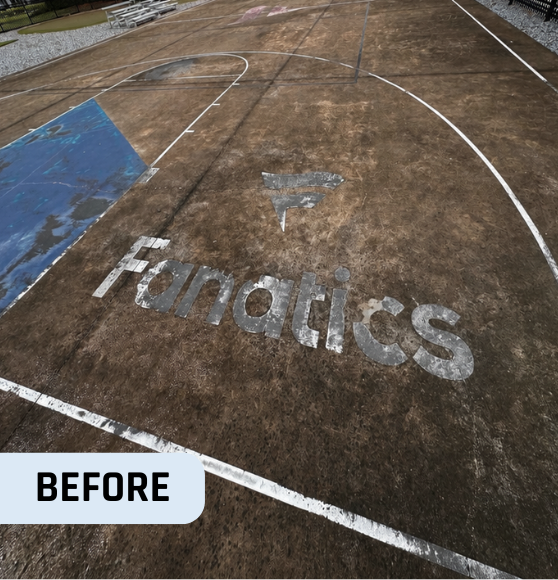 Before Court Striping Project for Fanatics HQ in Jacksonville, FL