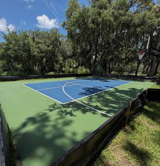 Pickleball and Basketball Court Striping for Private Estate in St. Simons Island