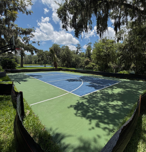 Pickleball and Basketball Court Striping Work for Private Estate in St. Simons Island