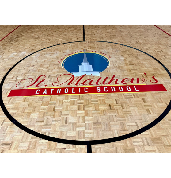 Basketball Court Striping for St. Matthew Catholic School in Jacksonville, FL