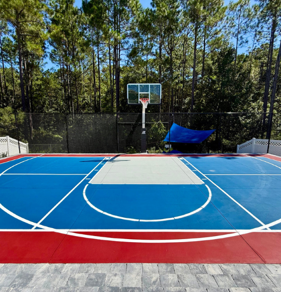 Basketball Court Striping for Homeowner in Jacksonville, FL