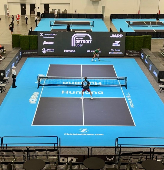 Pickleball Court Striping Job for APP Detroit Open in Detroit, MI