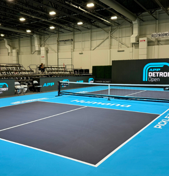 Pickleball Court Striping Project for APP Detroit Open in Detroit, MI