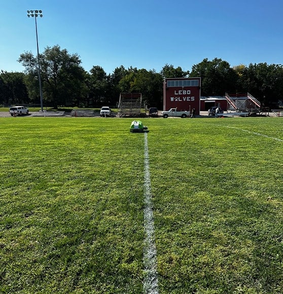 striping machine painting football field
