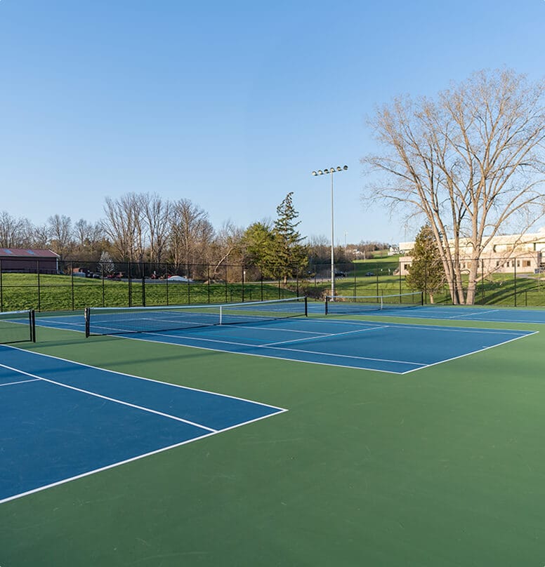 resurfaced tennis court