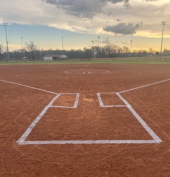 Lebo-Waverly Unified School District baseball field freshly painted