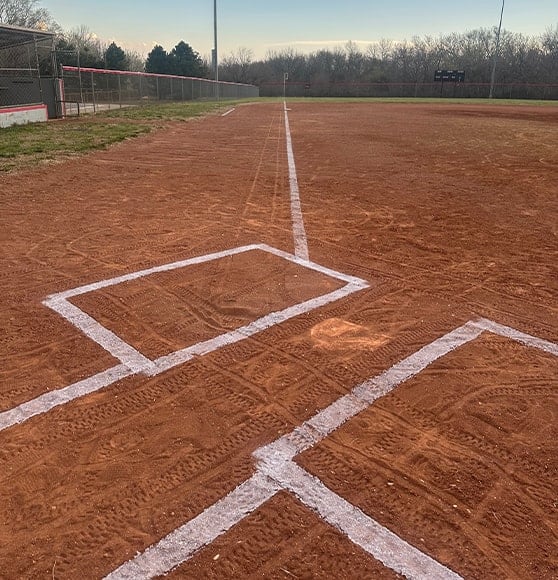 Lebo-Waverly Unified School District baseball fielf freshly striped