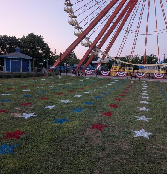 stars painted on field for the fourth of july