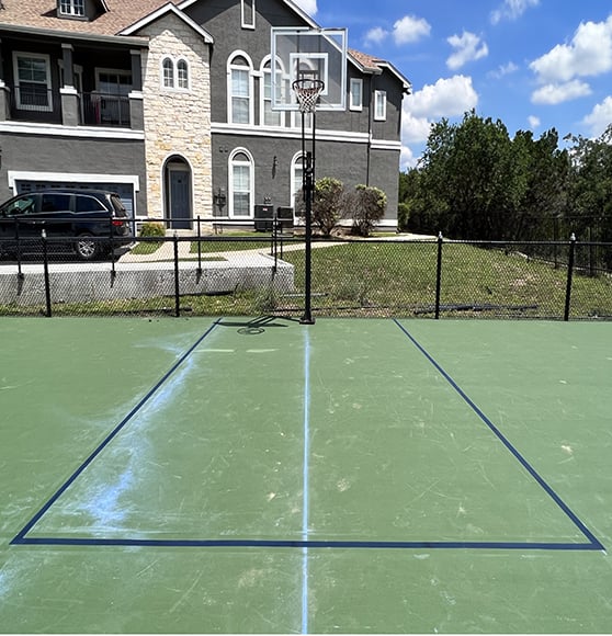 a basketball hoop on the job site