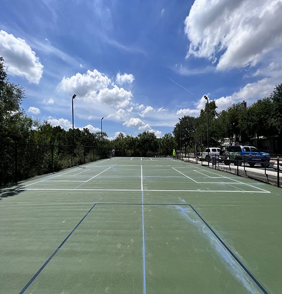 a full view of the athletic court