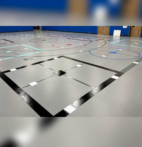 line striping project for elementary school in Jarrell, TX