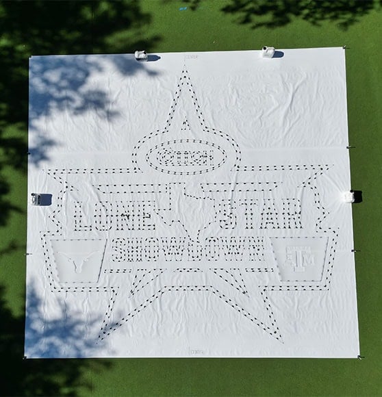 aerial view of logo before installed