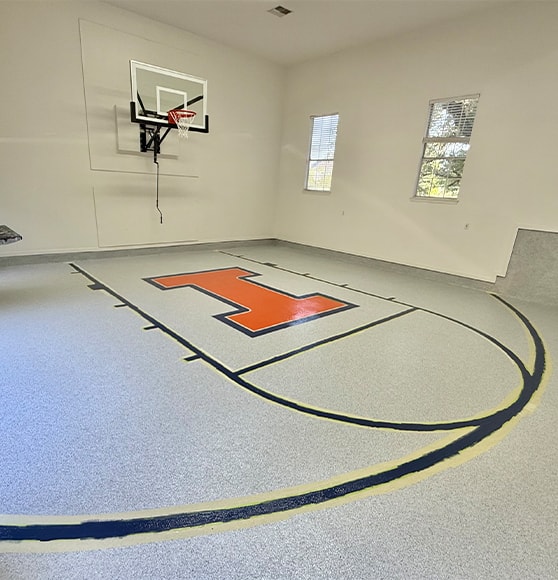 basketball court floorings installed for private homeowner