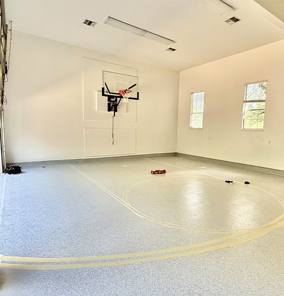 basketball court in process for private homeowner