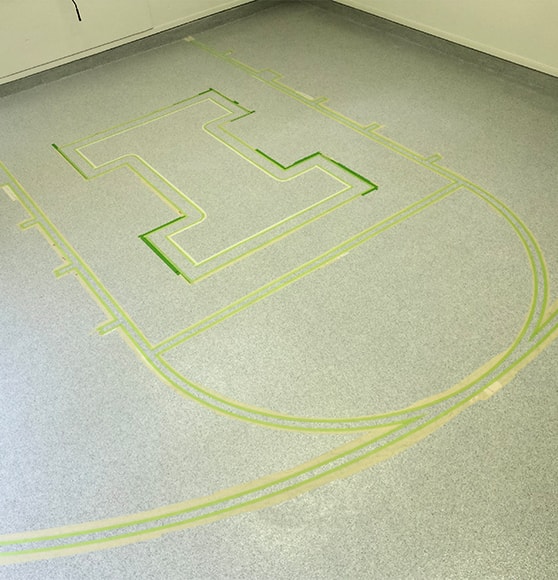 private homeowner basketball court striped