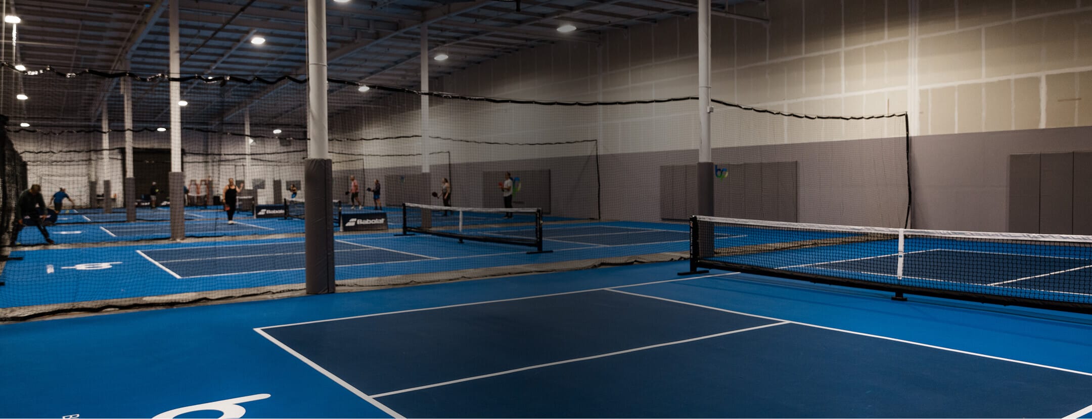 pickleball court with dark overlay