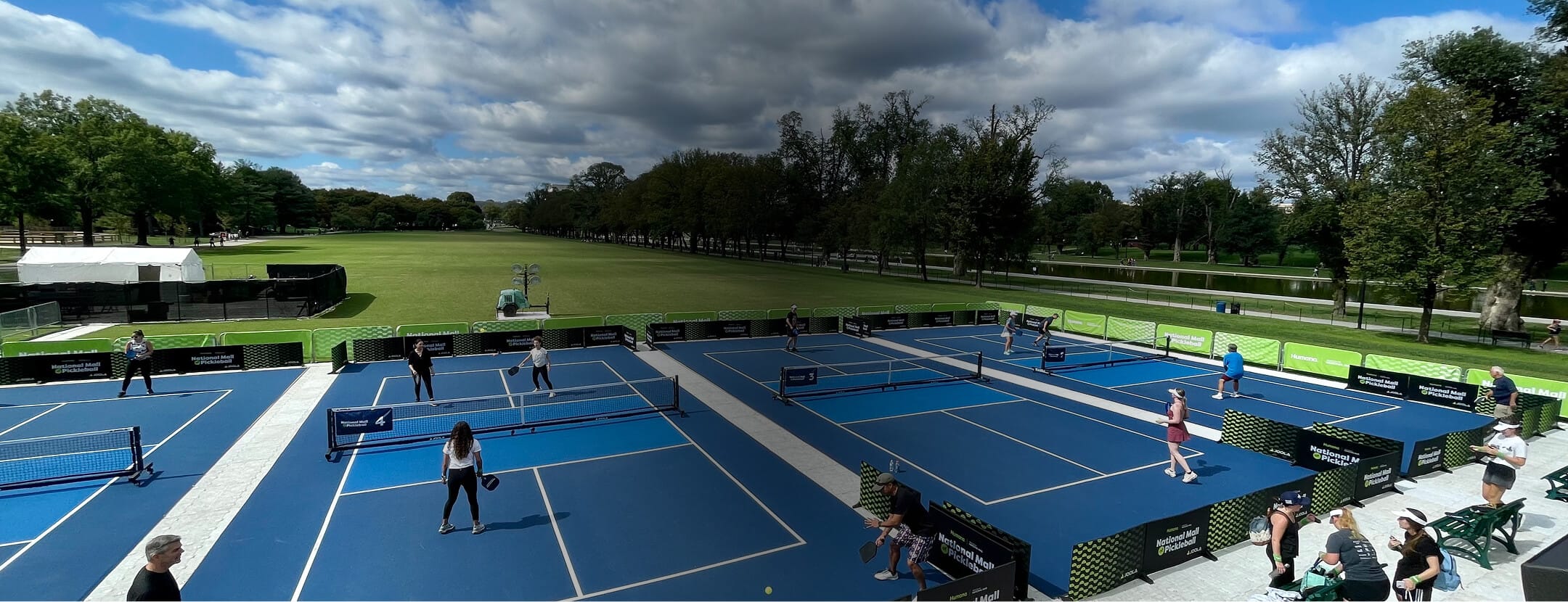 dark overlay on pickleball court