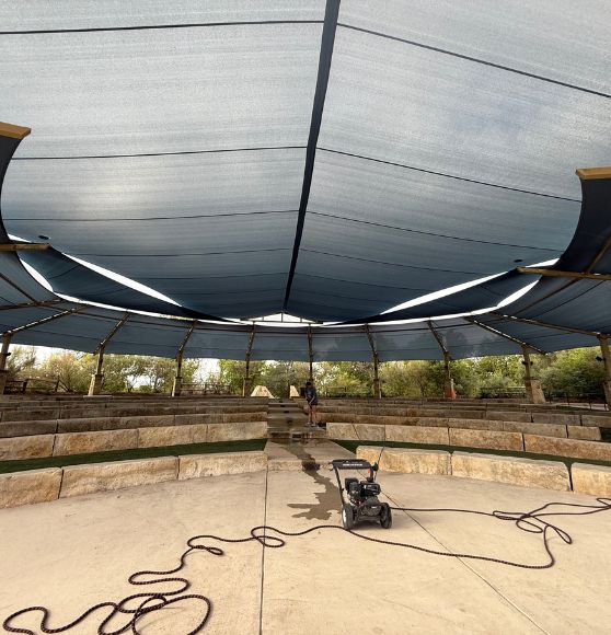 amphitheater at USO freshly pressured washed