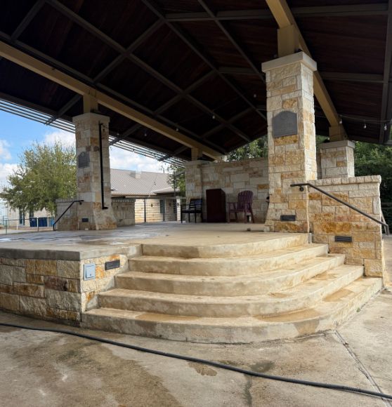 amphitheater stairs pressure washed