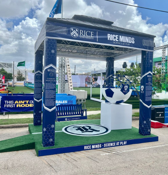 After Event Logo Markings Work for Rice University’s FIFA Fan Festival Rice Minds Booth in Houston, TX