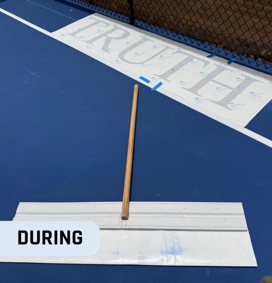 During Job Custom Basketball Court Graphics for Great Hearts Monte Vista in San Antonio, TX