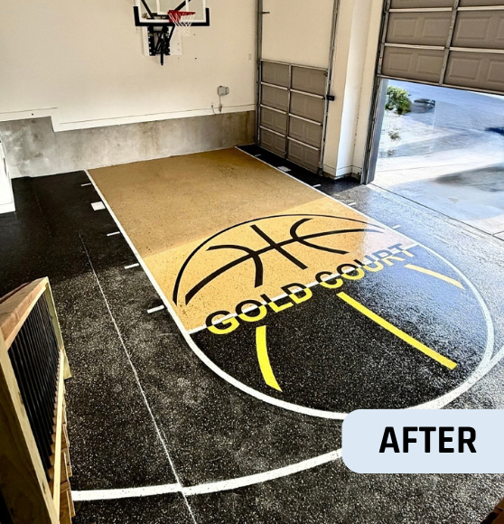 After Project Custom Basketball Court Flooring for Private Home in Boerne, TX