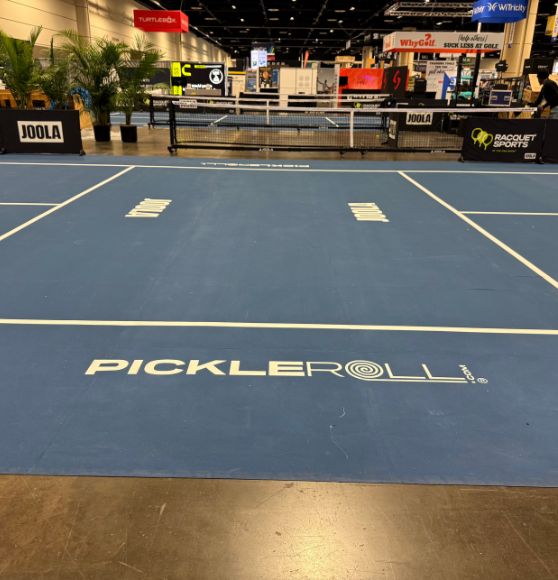 pickleball court freshly painted for 2026 PGA Show