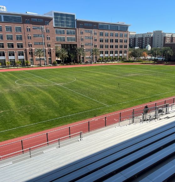 University of Tampa soccer field freshly painted