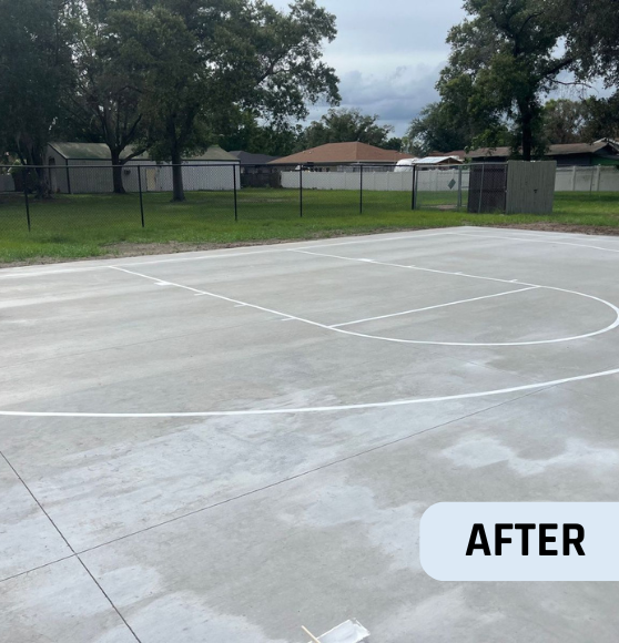 After Basketball Court Striping for Gateway Christian Academy in Tampa, FL