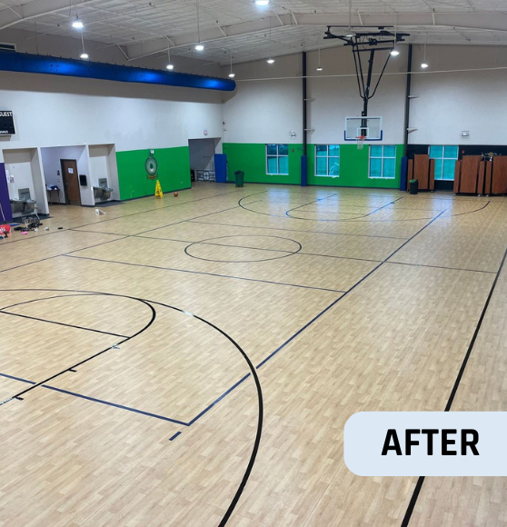 After Basketball Court Striping for Plato Academy in St. Petersburg, FL