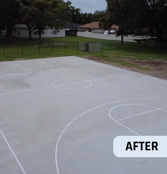 After Basketball Court Striping Project for Gateway Christian Academy in Tampa, FL