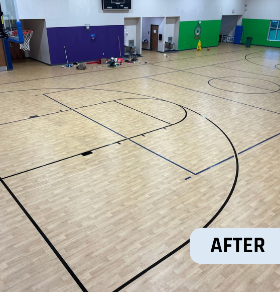 After Project Basketball Court Striping for Plato Academy in St. Petersburg, FL