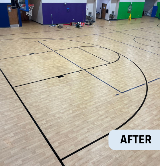 After Refresh Basketball Court Striping for Plato Academy in St. Petersburg, FL