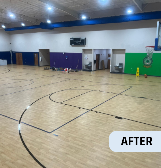 After Service Basketball Court Striping for Plato Academy in St. Petersburg, FL