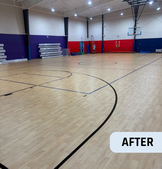 After Work Basketball Court Striping for Plato Academy in St. Petersburg, FL