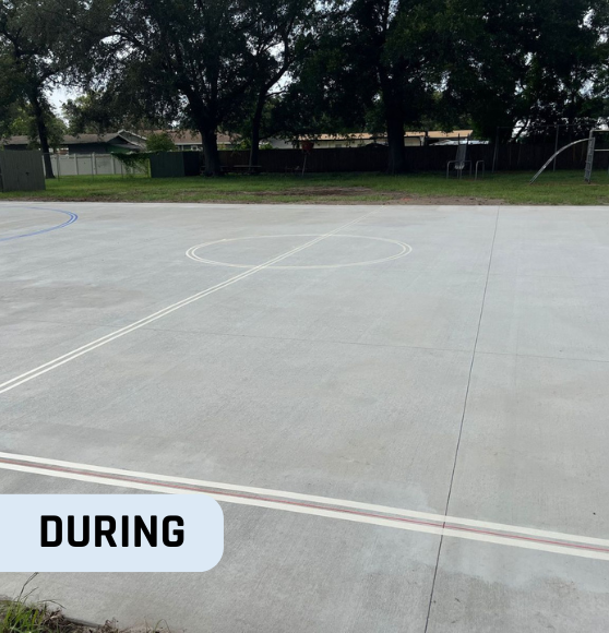 During Basketball Court Striping for Gateway Christian Academy in Tampa, FL