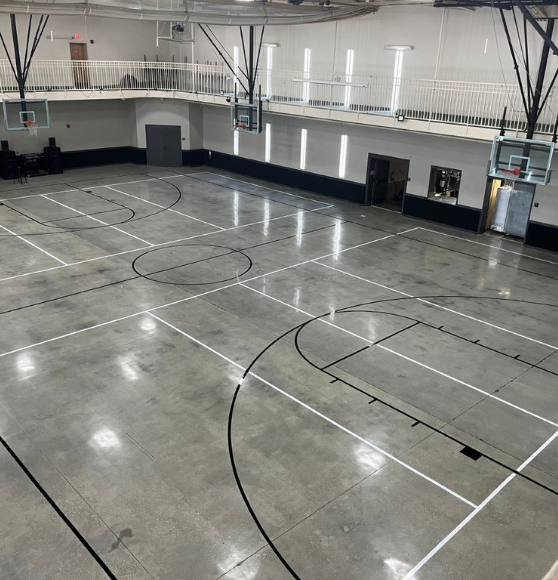 Basketball and Volleyball Court Striping Teamwork for Citygate Ministries in Fort Myers, FL
